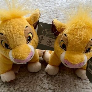 2 Disney Store Simba Plush- Yellow Lion Cub